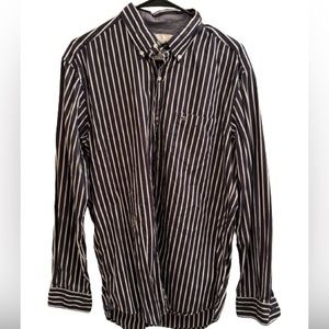 Men’s Lacoste Blue Striped Long Sleeve Button Down Shirt Size 40 Regular Fit